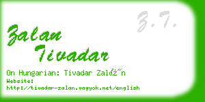 zalan tivadar business card